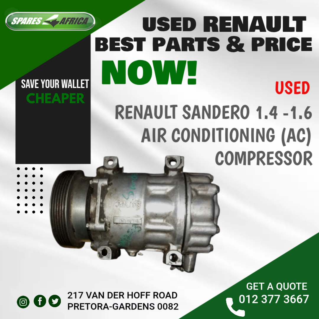 RENAULT SANDERO 1.4 / 1.6 USED AIR CONDITIONING (AC) COMPRESSOR - Private Seller RENAULT SANDERO 1.4 / 1.6 USED AIR CONDITIONING (AC) COMPRESSOR - Private Seller