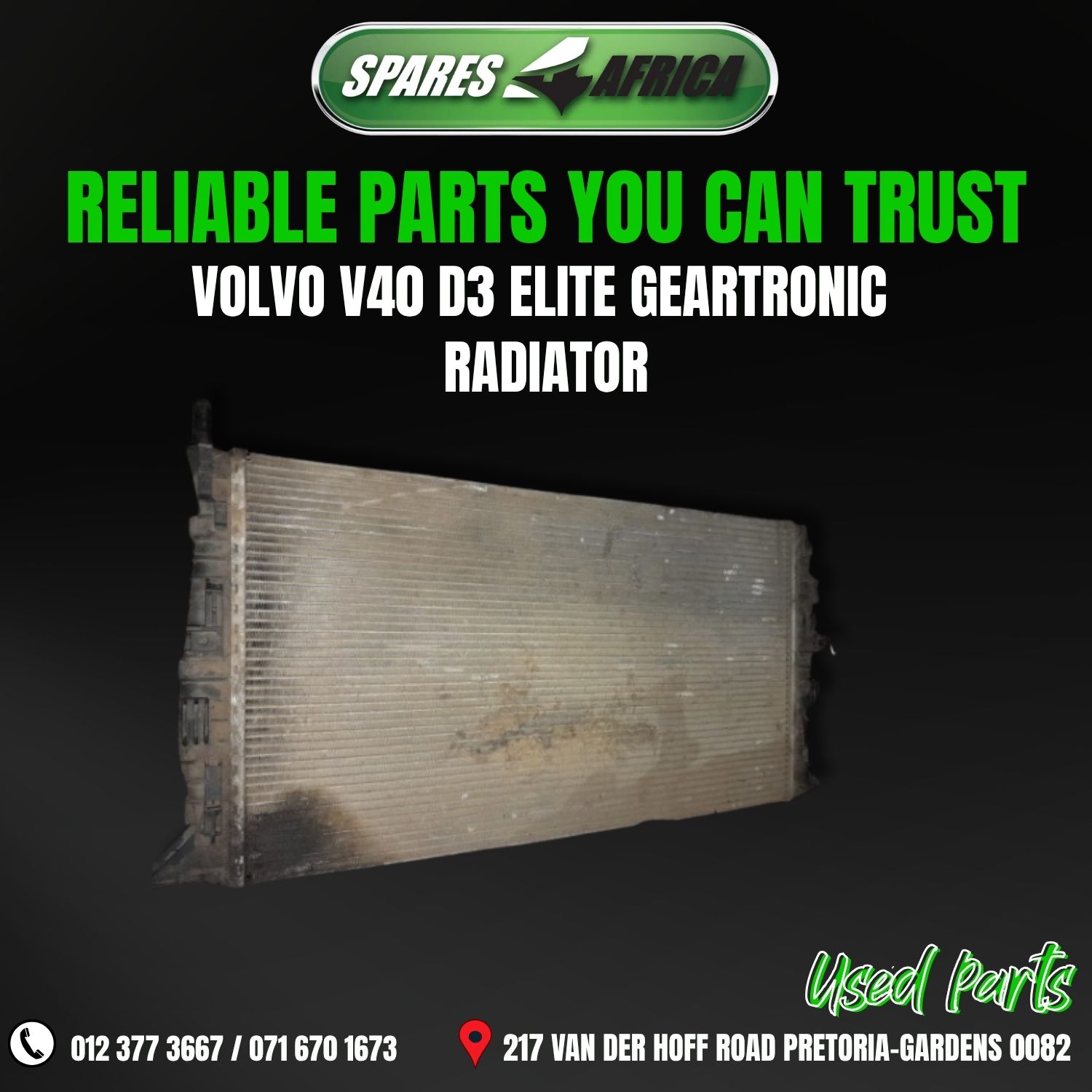 2019 VOLVO V40 D3 ELITE GEARTRONIC RADIATOR – USED - Private Seller 2019 VOLVO V40 D3 ELITE GEARTRONIC RADIATOR – USED - Private Seller