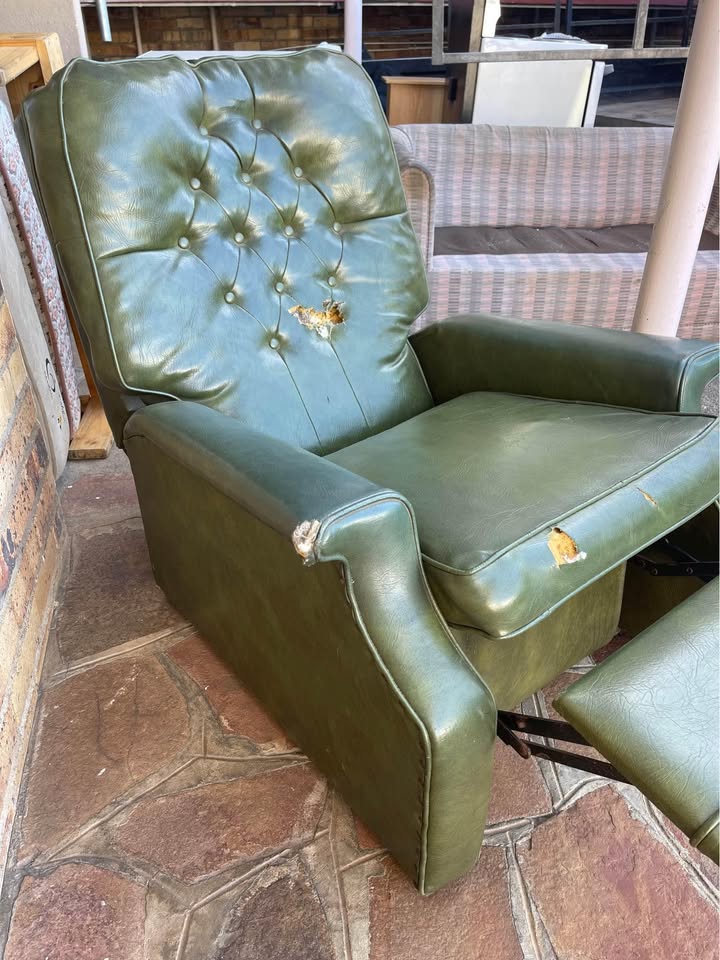 Vintage green recliner chair