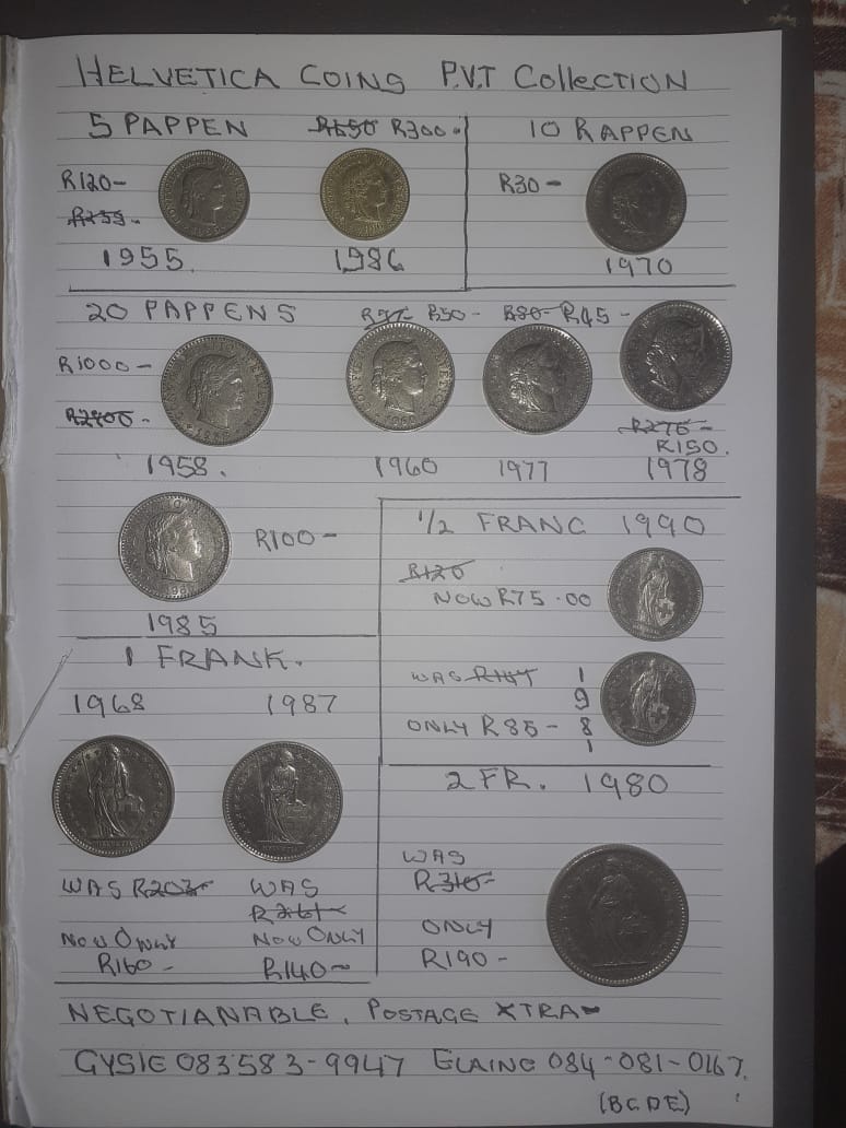 P.v.t coin collection