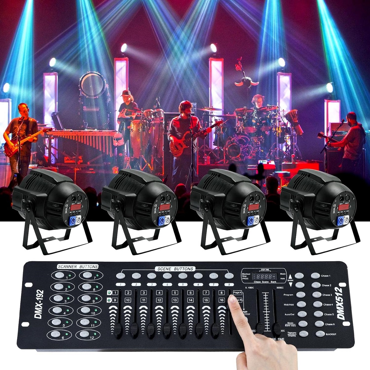 DMX512 Controller Console 192 Ch Light Effects for DJs, Disco, Stage, Party