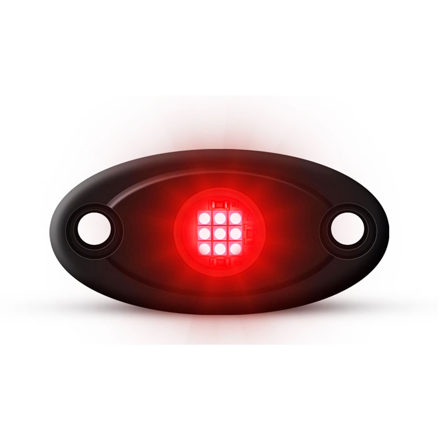 Universal Aluminium 9-LED Rocklights (Red) Universal Aluminium 9-LED Rocklights (Red)