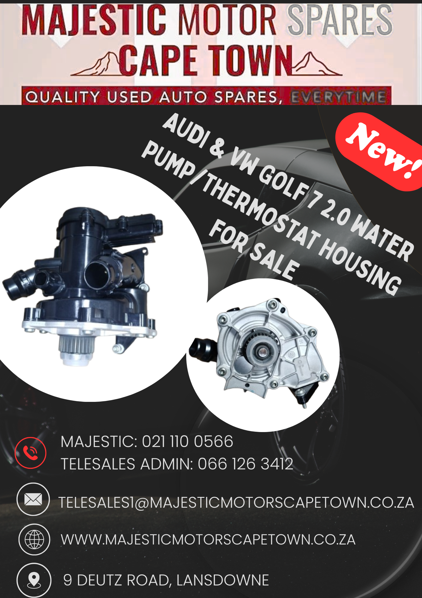 AUDI & GOLF 7 2.0 WATER PUMP THERMOSTAT HOUSING FOR SALE - Private Seller