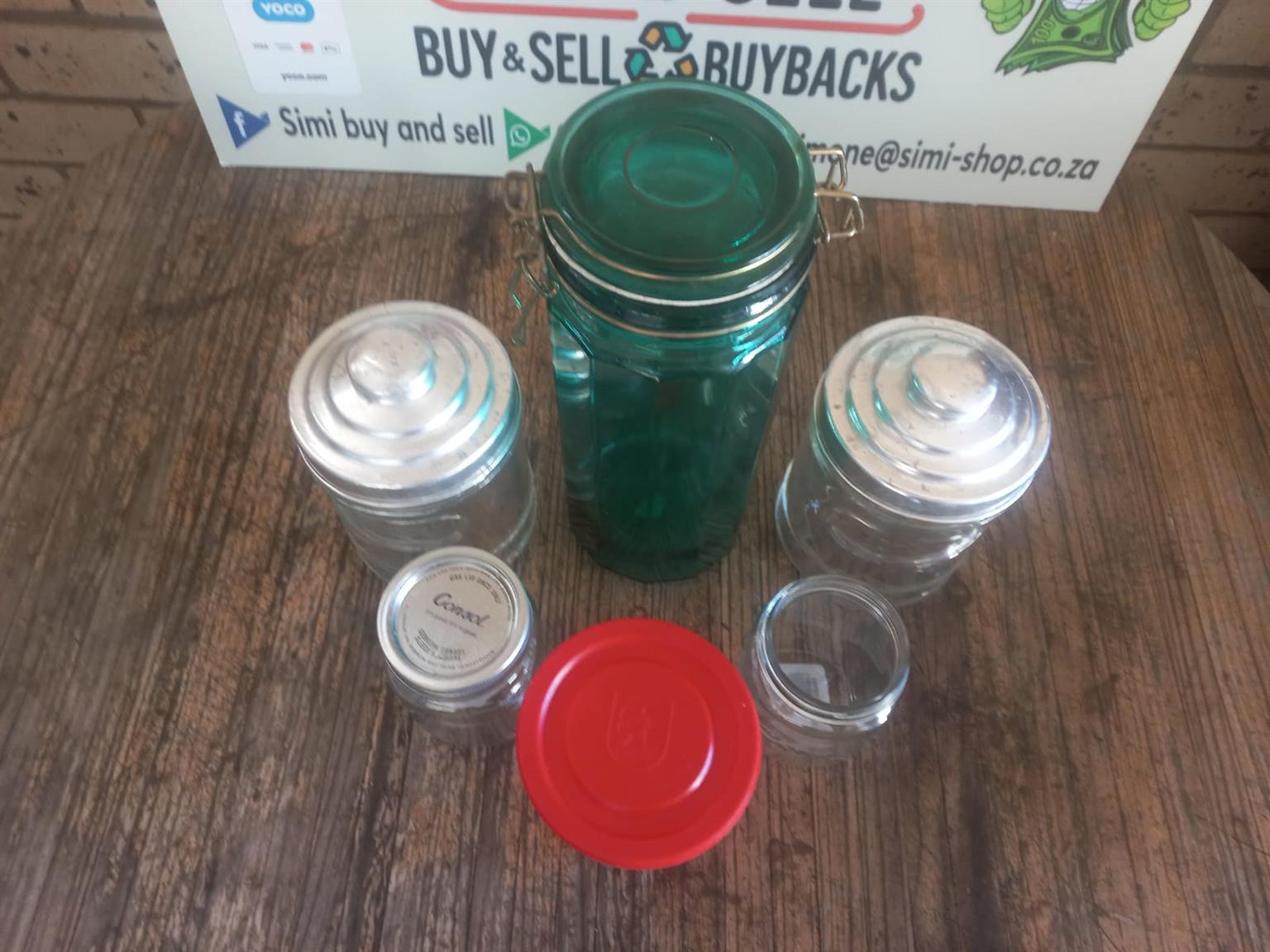 Various glassware jars