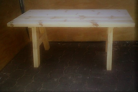 Patio table Chunky Cottage series 1800 A-Frame legs Raw