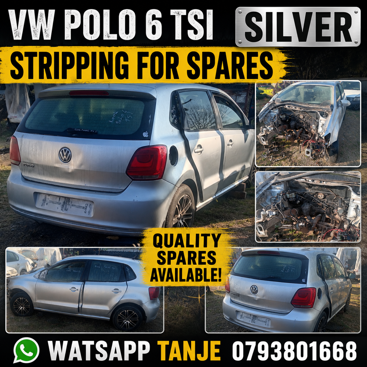 VW POLO 6 TSI SILVER. STRIPPING FOR SPARES - Private Seller VW POLO 6 TSI SILVER. STRIPPING FOR SPARES - Private Seller