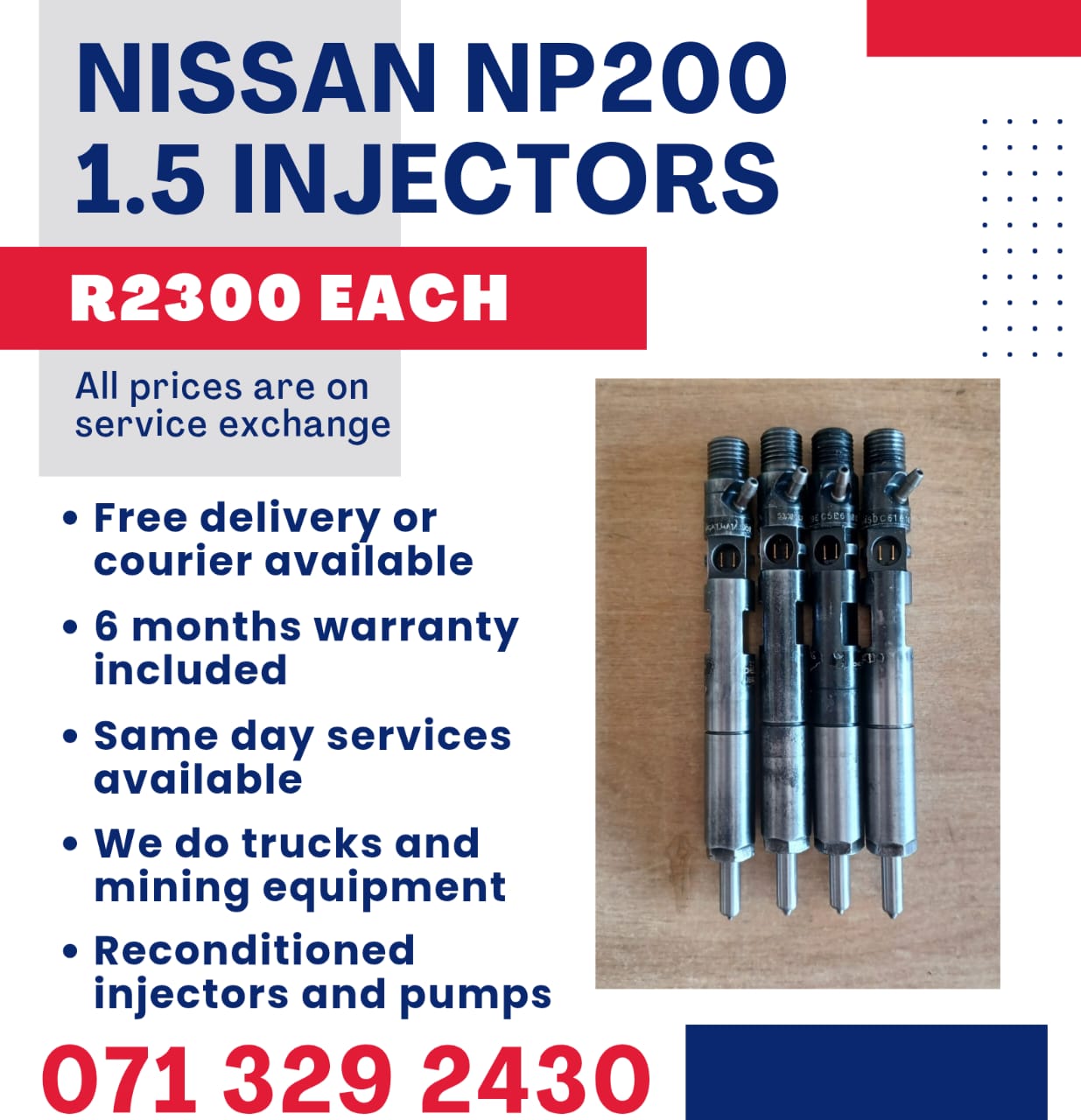 NISSAN NP200 1.5 INJECTORS FOR SALE WITH WARRANTY INCLUDED - Private Seller NISSAN NP200 1.5 INJECTORS FOR SALE WITH WARRANTY INCLUDED - Private Seller