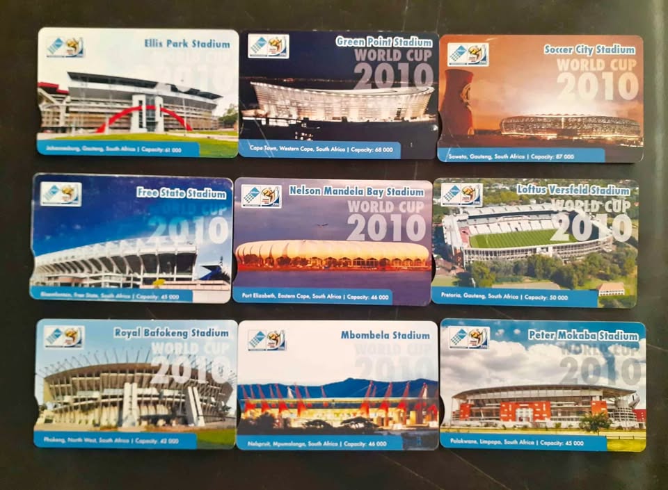 South Africa Telkom 2010 FIFA World Cup Stadium Series Set of 9 Phone Cards South Africa Telkom 2010 FIFA World Cup Stadium Series Set of 9 Phone Cards