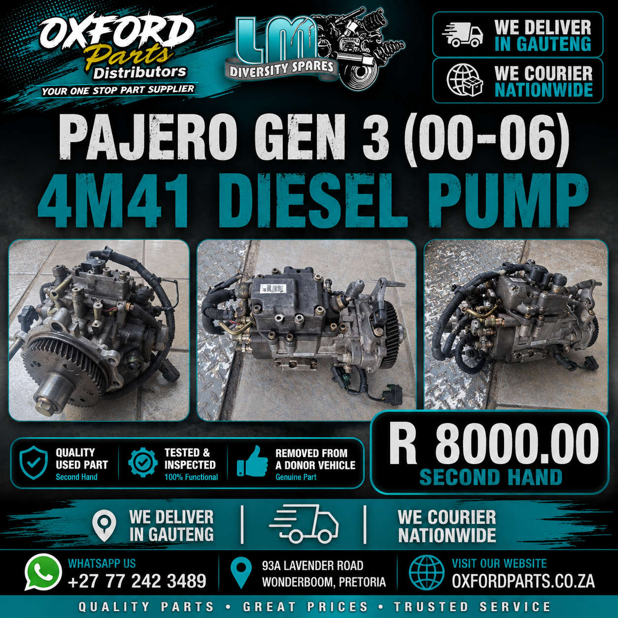 Mitsubishi Pajero Gen 3 Diesel Pump For Sale 4M41 Engine - Private Seller Mitsubishi Pajero Gen 3 Diesel Pump For Sale 4M41 Engine - Private Seller