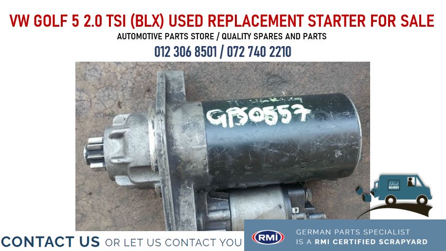 VW Golf 5 2.0 TSI (BLX) used replacement starter for sale - Private Seller VW Golf 5 2.0 TSI (BLX) used replacement starter for sale - Private Seller