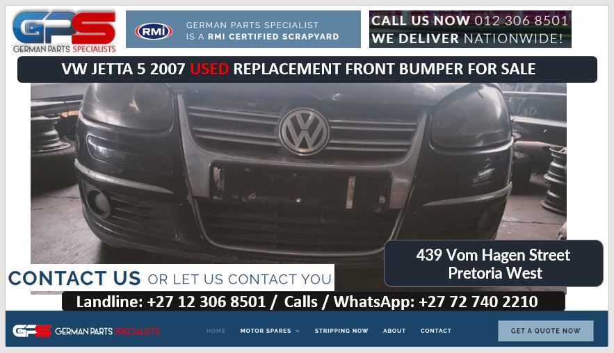 VW Jetta 5 2007 USED replacement front bumper for sale - Private Seller VW Jetta 5 2007 USED replacement front bumper for sale - Private Seller