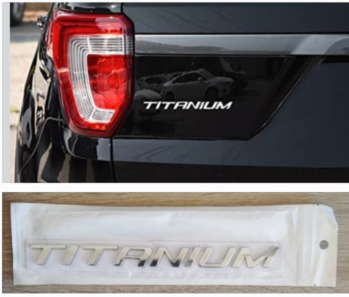 Ford Titanium back metal stick on badge emblem - Private Seller Ford Titanium back metal stick on badge emblem - Private Seller