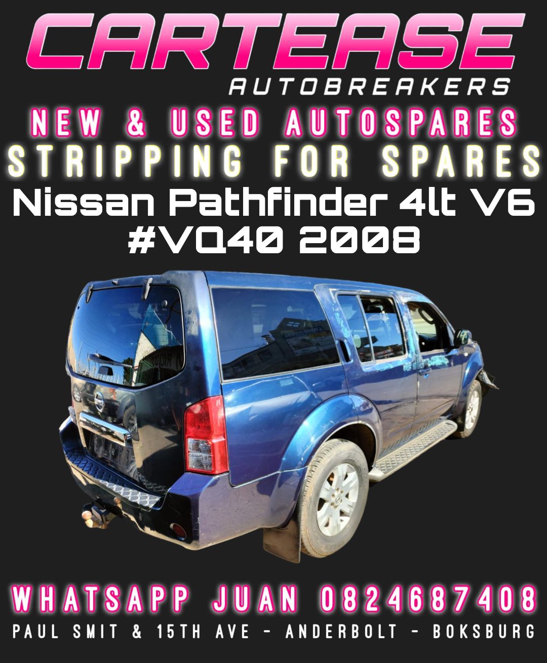 NISSAN PATHFINDER 4LT V6 #VQ40 2008 STRIPPING FOR SPARES - Private Seller NISSAN PATHFINDER 4LT V6 #VQ40 2008 STRIPPING FOR SPARES - Private Seller