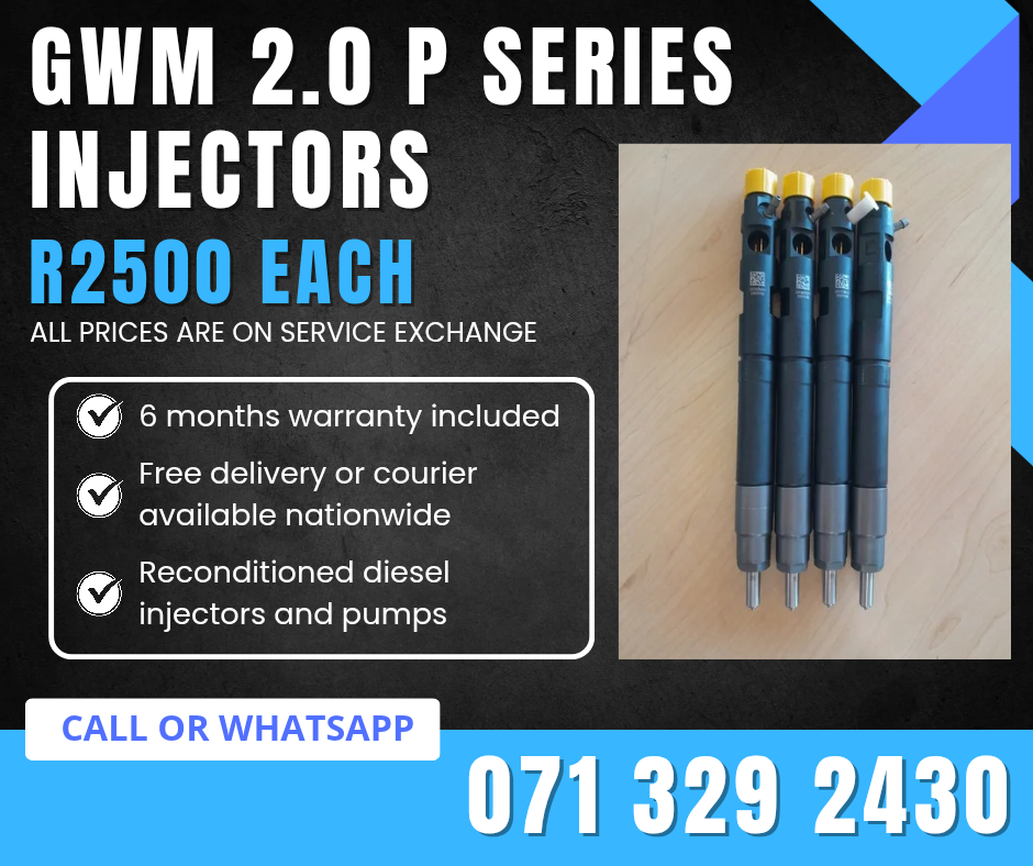 GWM 2.0 P SERIES INJECTORS FOR SALE WITH WARRANTY - Private Seller GWM 2.0 P SERIES INJECTORS FOR SALE WITH WARRANTY - Private Seller