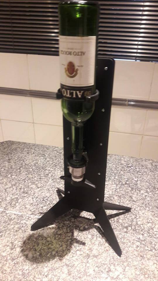 Liquor Dispenser: Unique Free Standing with 2-Optics. Made of Iron. Brand New