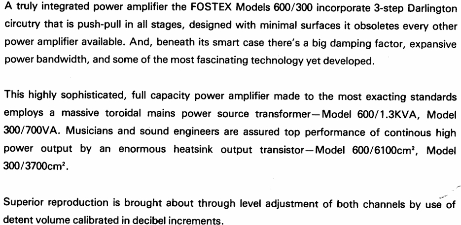 FOSTEX A-600 STEREO POWER AMPLIFIER