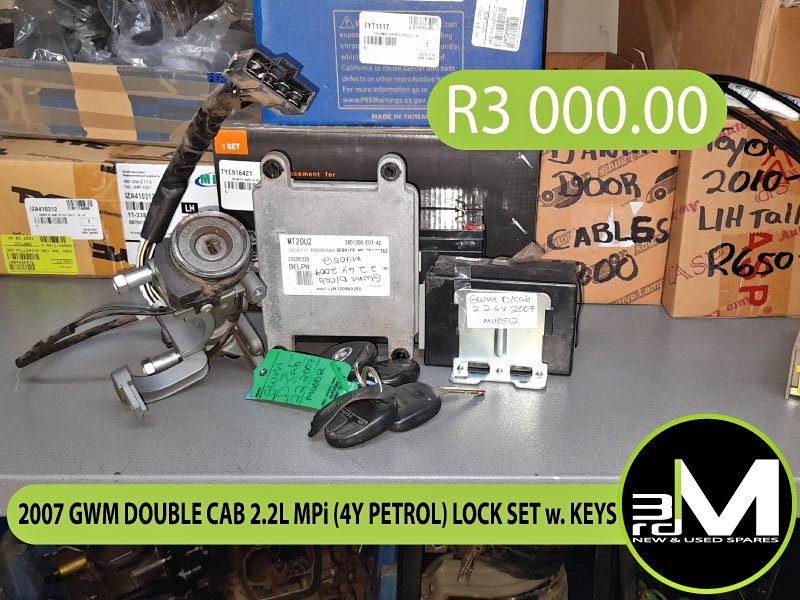 2007 GWM DOUBLE CAB 2.2L MPi (4Y PETROL) LOCK SET w. KEYS