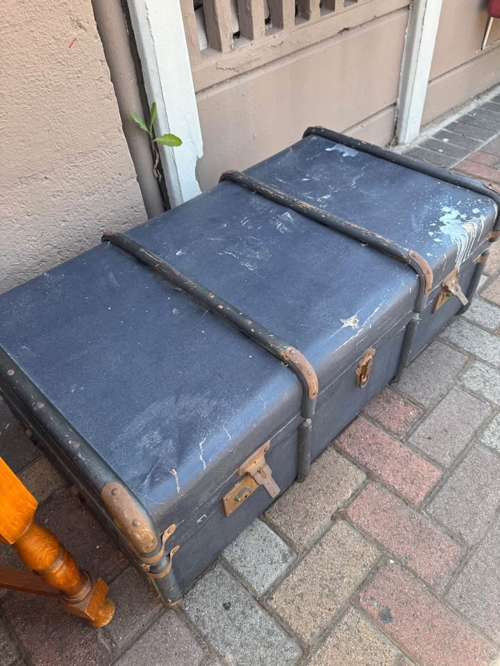 Antique armchair and trunk