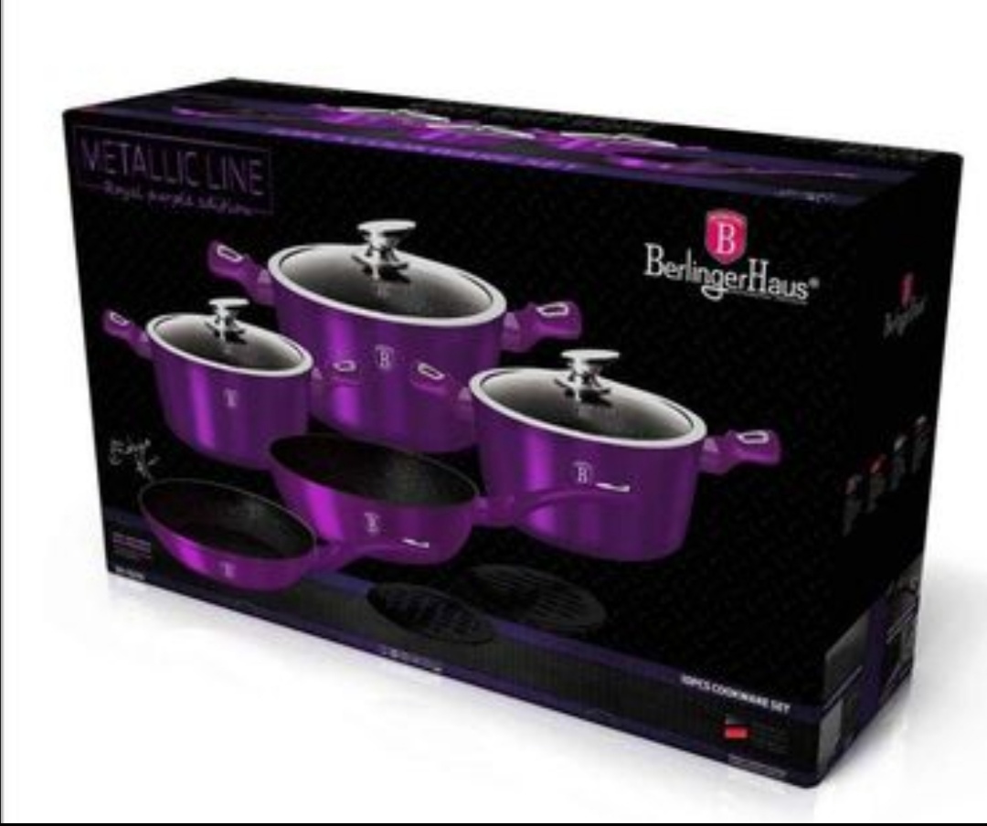 15 piece Cookware Set, Metallic Line Royal Purple Edition