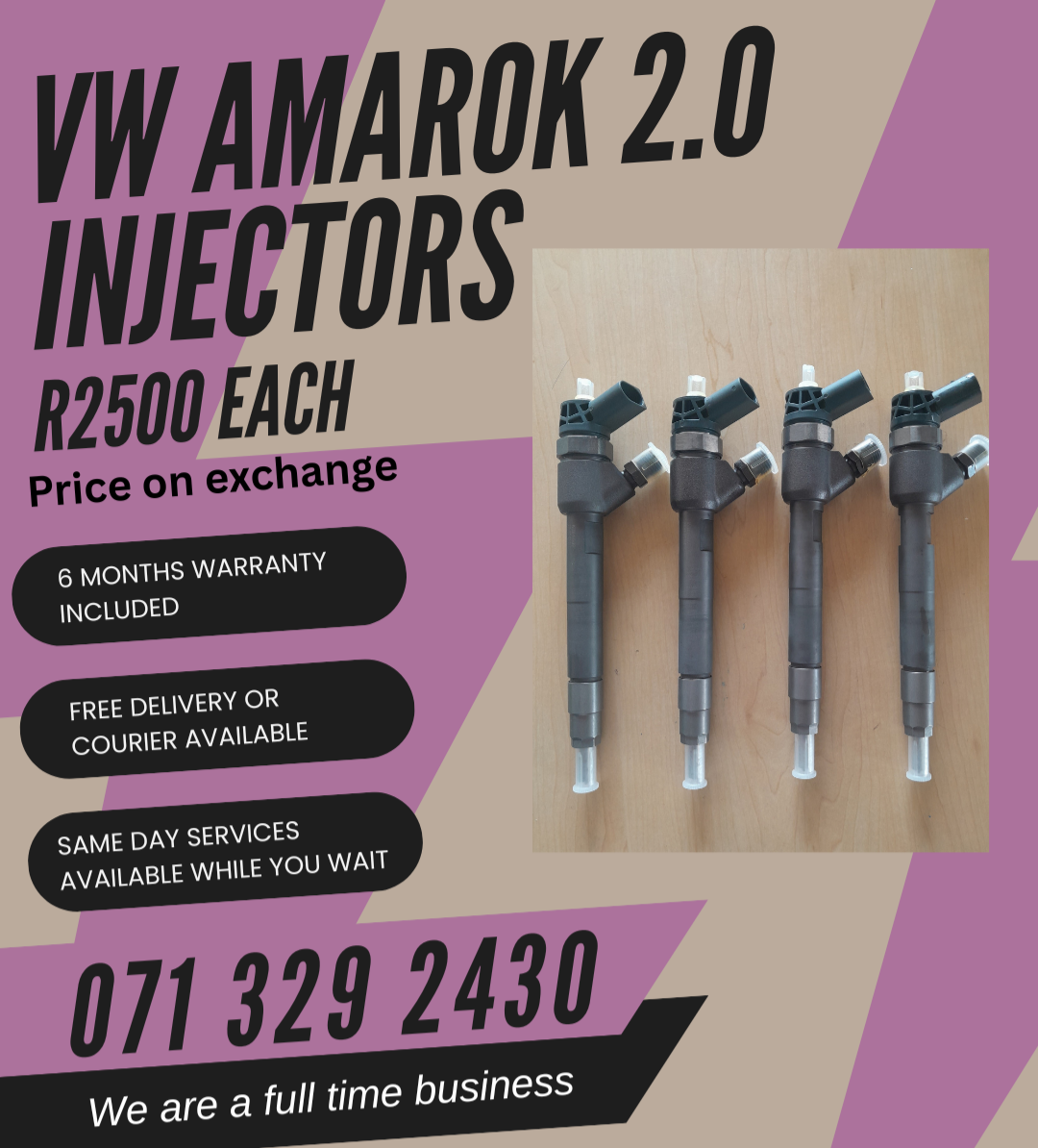 VW AMAROK 2.0 DIESEL INJECTORS FOR SALE WITH WARRANTY - Private Seller VW AMAROK 2.0 DIESEL INJECTORS FOR SALE WITH WARRANTY - Private Seller