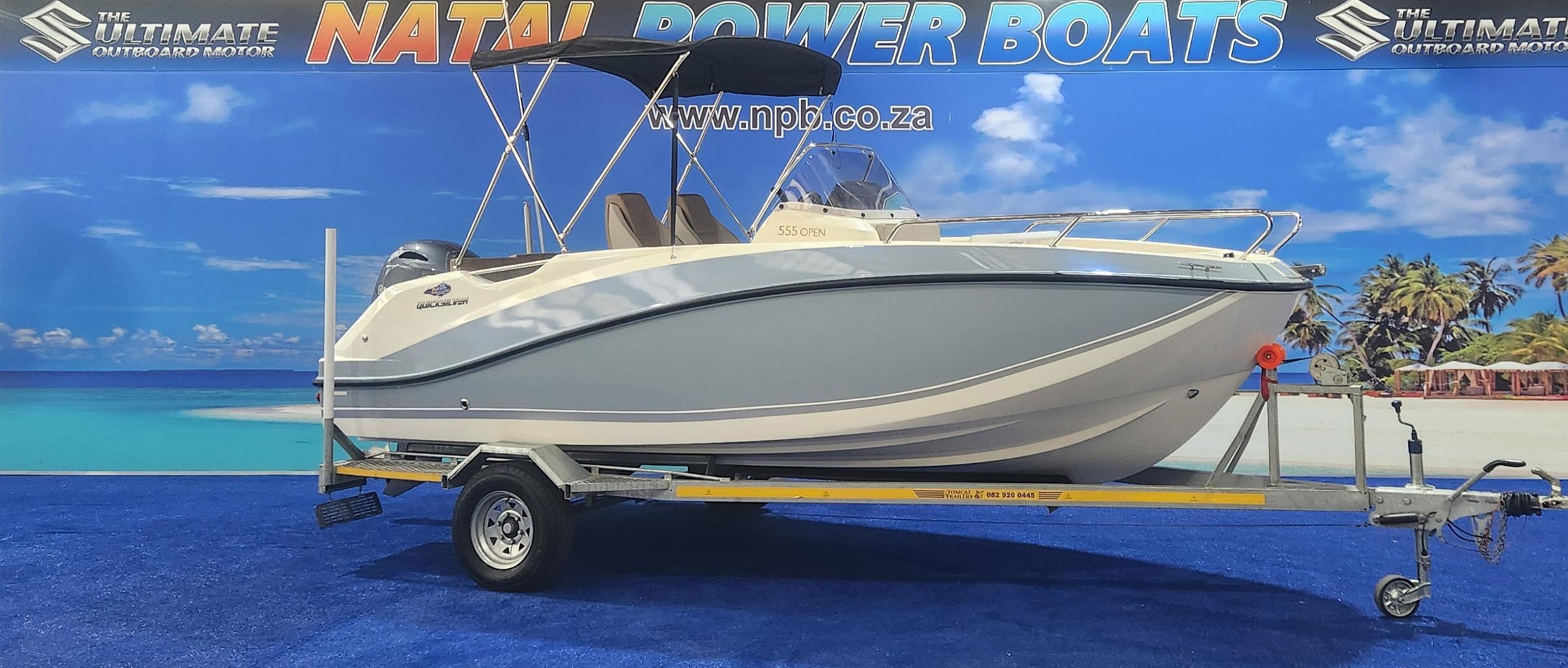 QUICKSILVER 555 OPEN ON TRAILER 130 HP YAMAHA 4 STROKE