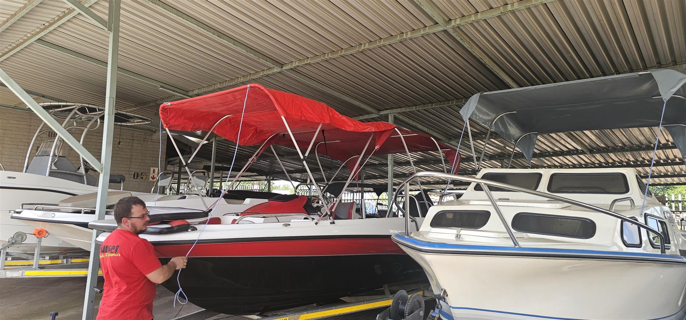 18 ft Exspression Funster boat with 150 Optimax Murcury Motor