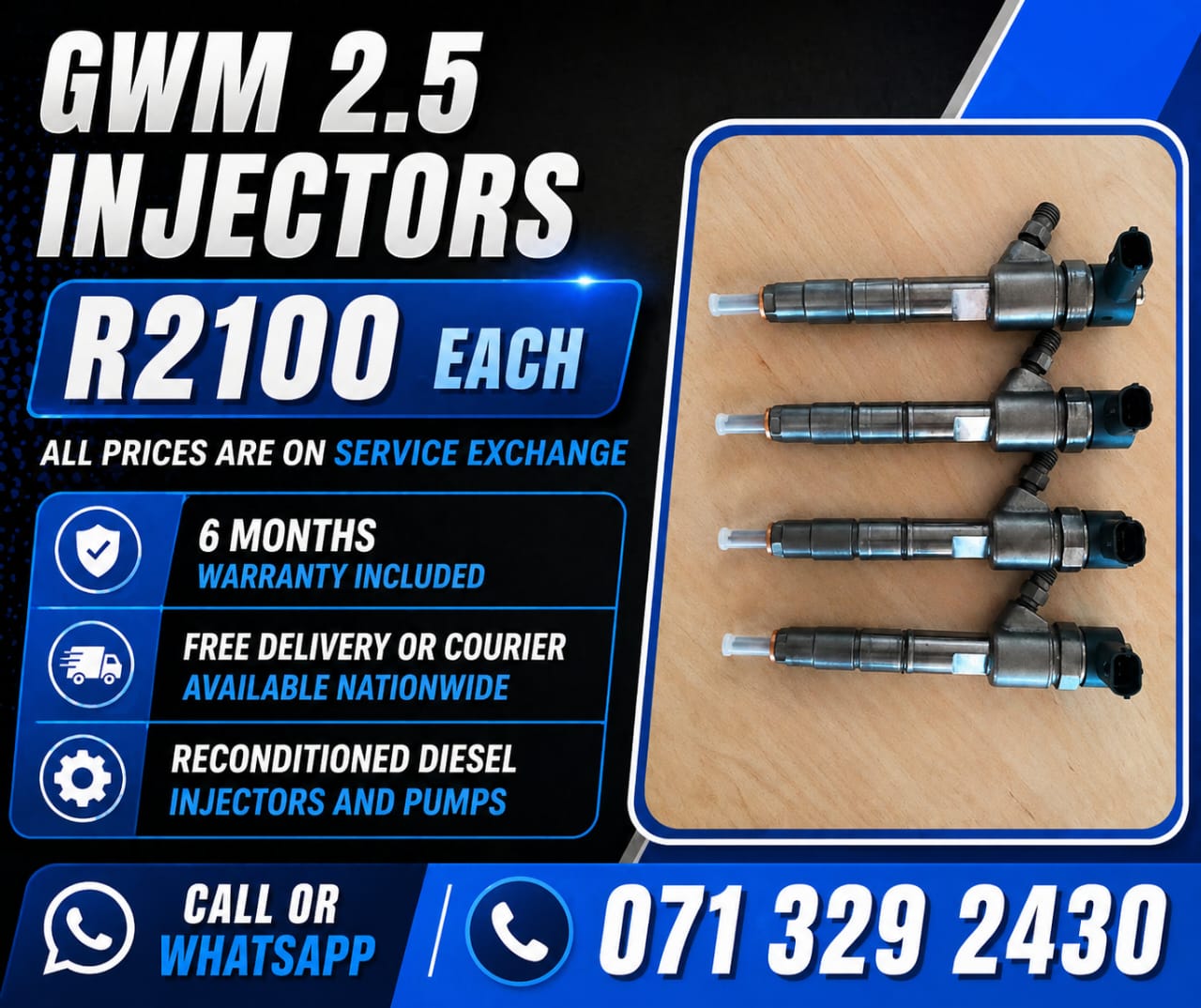 GWM INJECTORS FOR SALE WITH WARRANTY INCLUDED - Private Seller GWM INJECTORS FOR SALE WITH WARRANTY INCLUDED - Private Seller