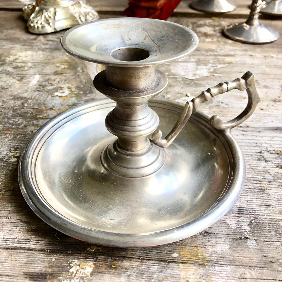 Metal Silver Candle Holder, Finger Ring Candlesticks, Gothic Chamber Stick Metal Silver Candle Holder, Finger Ring Candlesticks, Gothic Chamber Stick