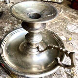 Vintage Gothic Silver plated/pewter Candle Holder – Unique & Heavy