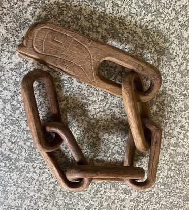 Hand carved wood chain