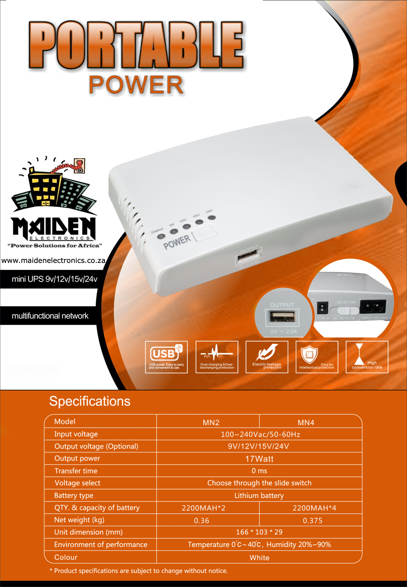 Portable Power Bank 8800mah 9v,12v,15v,24v