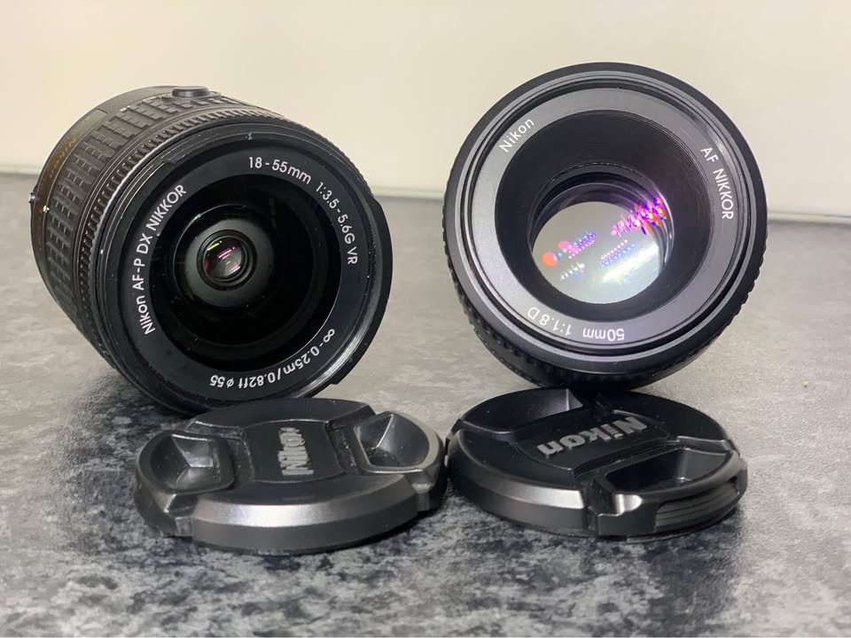 Nikon 18-55mm AF-P + Nikkor 50mm f/1.8D Lens Bundle – Excellent Condition