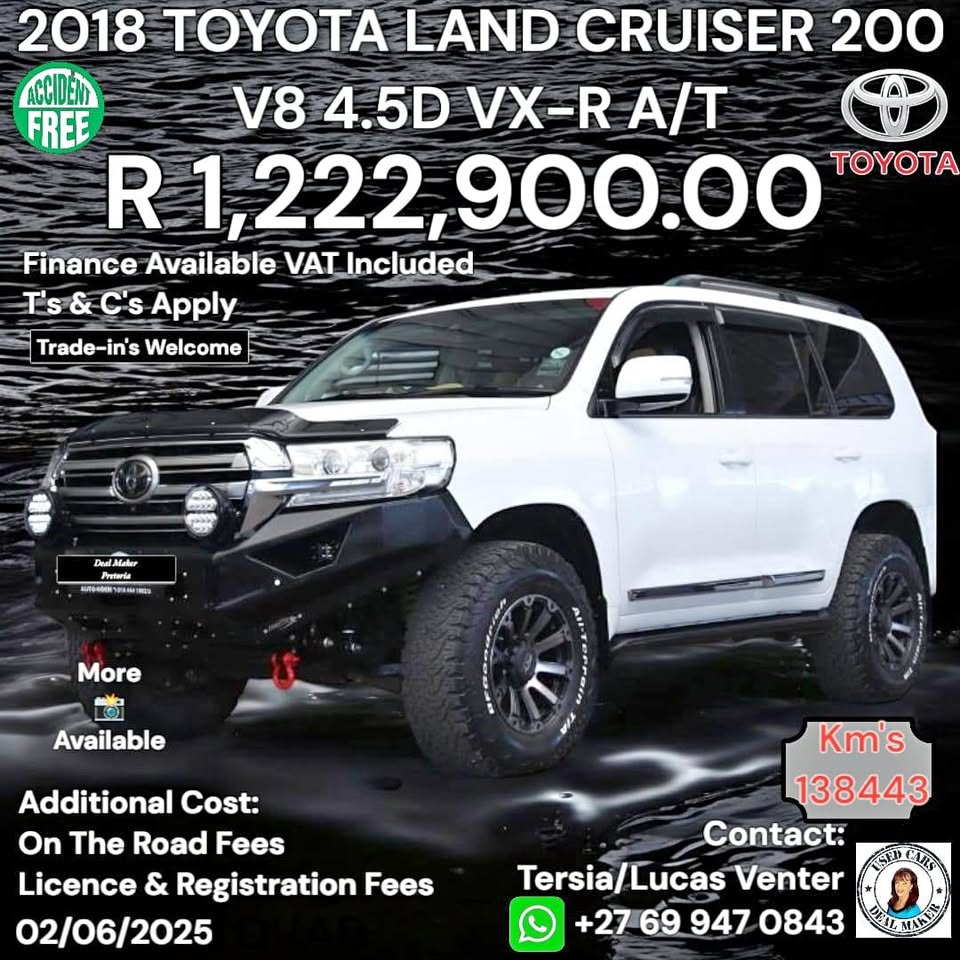 2018 LAND CRUISER 200 4.5D V8 VX-R AUTO 2018 LAND CRUISER 200 4.5D V8 VX-R AUTO