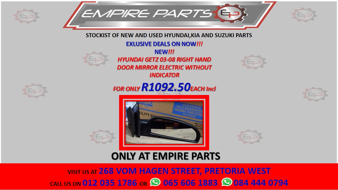 HYUNDAI GETZ 03-08 RIGHT HAND DOOR MIRROR ELECTRIC WITHOUT INDICATOR - Private Seller