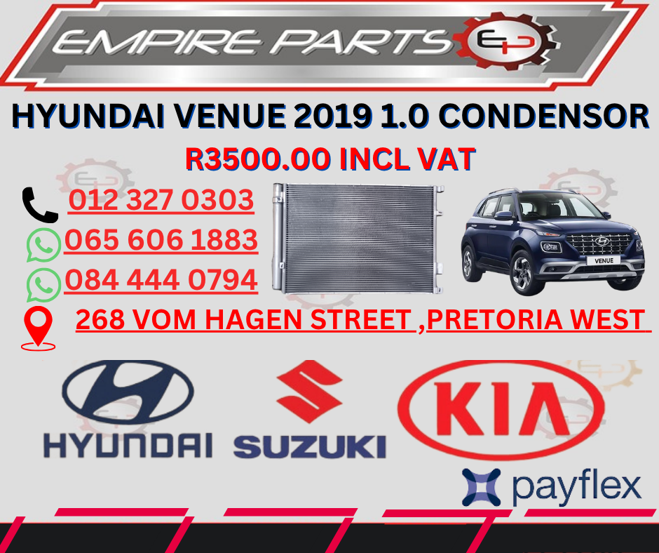 HYUNDAI VENUE 2019- 1.0L CONDENSOR NEW FOR SALE - Private Seller HYUNDAI VENUE 2019- 1.0L CONDENSOR NEW FOR SALE - Private Seller