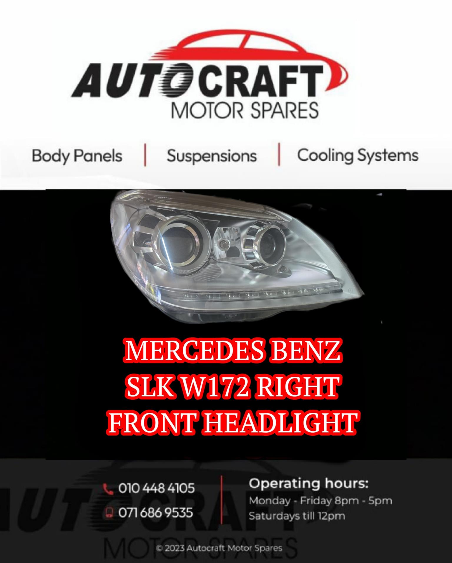 Mercedes Benz Slk W172 right front headlight