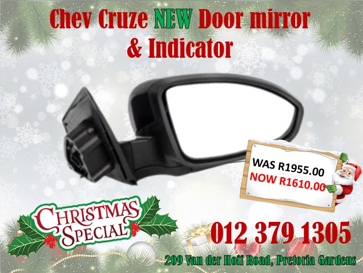 NOW ON SPECIAL – Chev Cruze NEW DOOR MIRROR WITH INDICATOR - Private Seller NOW ON SPECIAL – Chev Cruze NEW DOOR MIRROR WITH INDICATOR - Private Seller