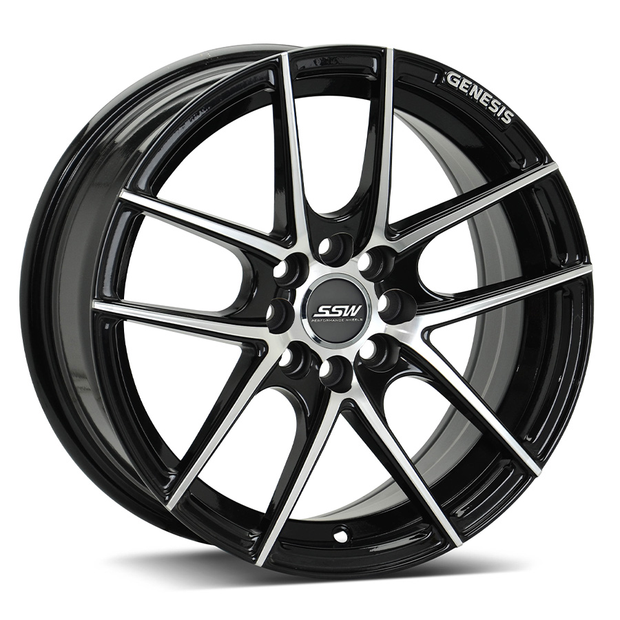 15″ SSW S271 4/100 & 4/108 Black with Polished Face Alloy Wheels