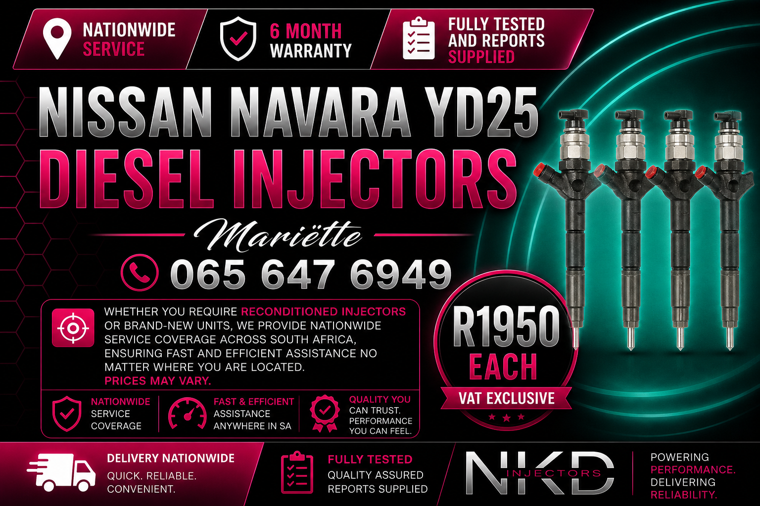 DIESEL INJECTORS NISSAN NAVARA YD25 - Private Seller DIESEL INJECTORS NISSAN NAVARA YD25 - Private Seller