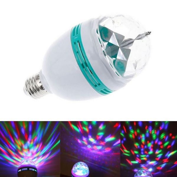 Auto Rotating DJ Party Disco Stage MultiColour RGB LED E27 Socket Crystal Lamp.