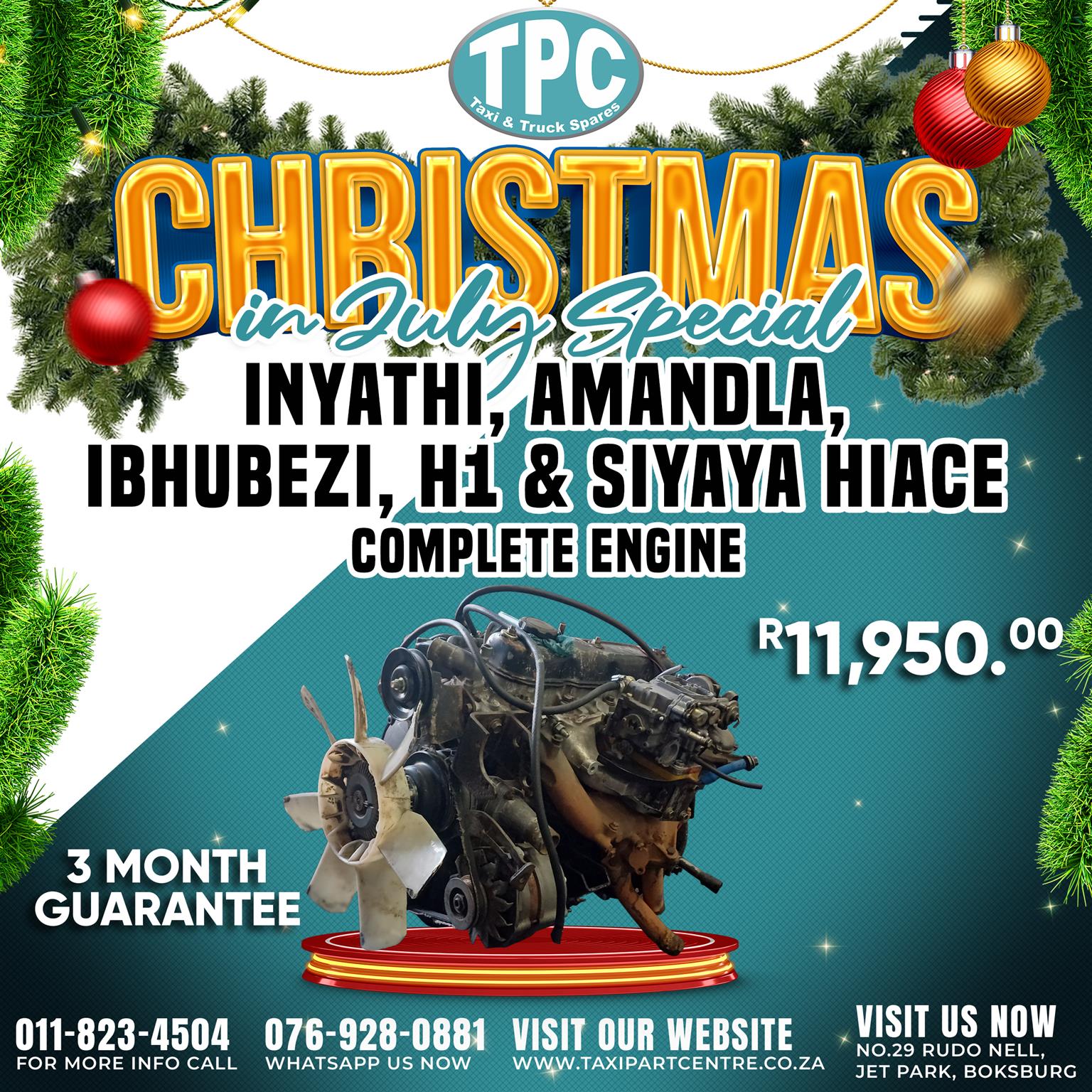 Inyathi, Amandla, Ibhubezi, H1 & Siyaya Hiace Complete Engine | Junk Mail