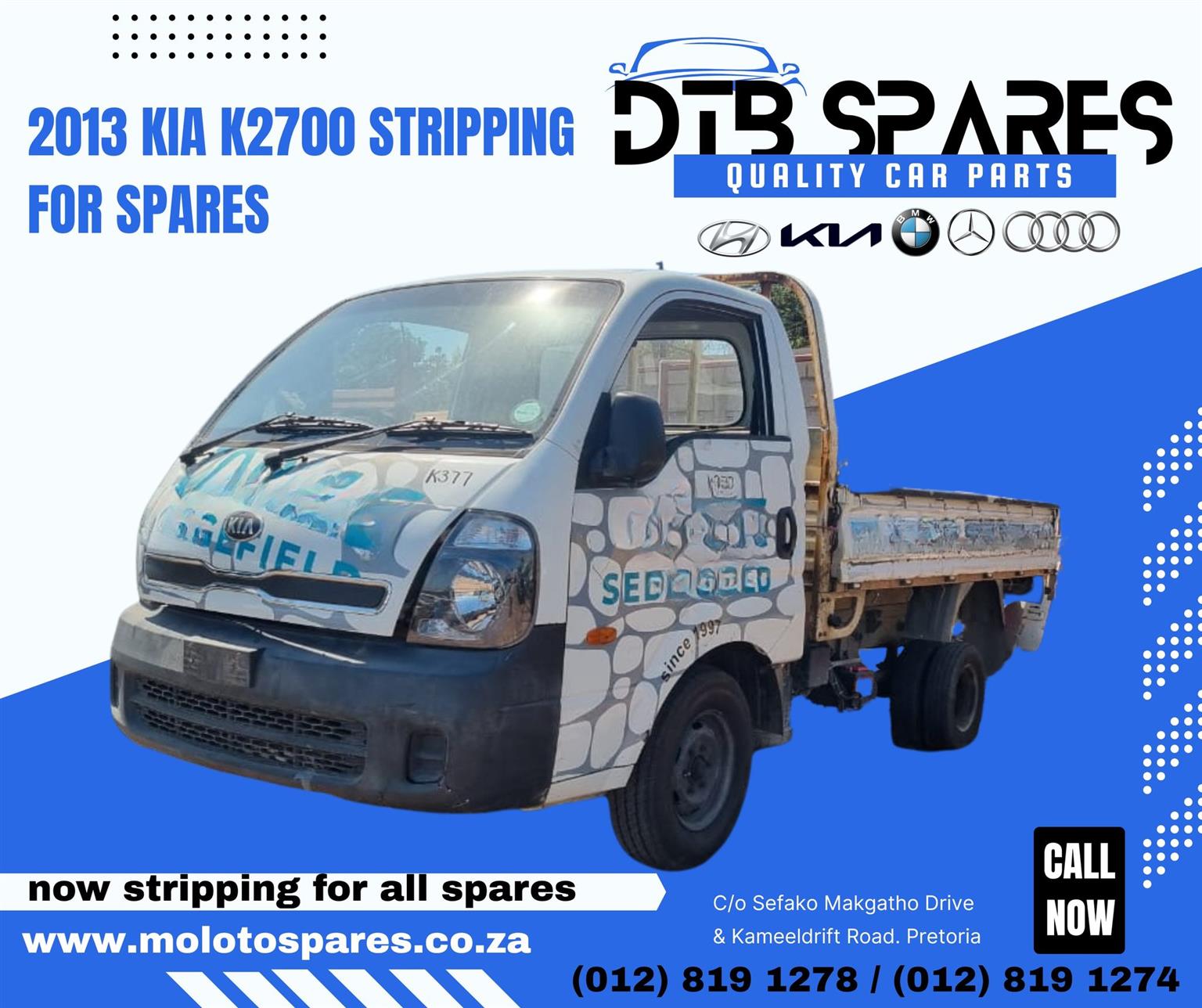 2013 KIA K2700 stripping for spares - Private Seller 2013 KIA K2700 stripping for spares - Private Seller