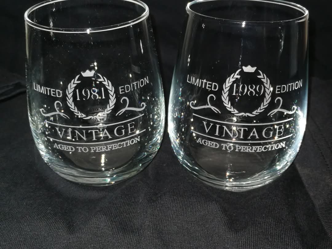 Custom sandblasting on glassware Custom sandblasting on glassware