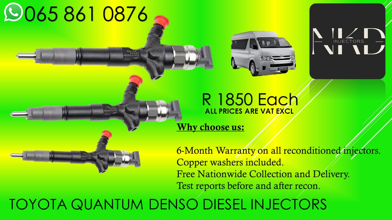 Toyota Quantum diesel injectors for sale on service exchange / recon - Private Seller Toyota Quantum diesel injectors for sale on service exchange / recon - Private Seller