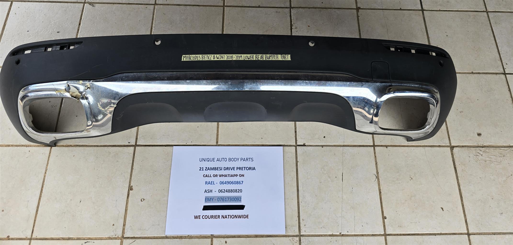 Mercedes Benz B W247 2018-2019 Lower Rear Bumper Mercedes Benz B W247 2018-2019 Lower Rear Bumper