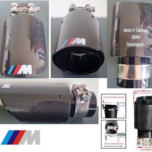 BMW carbon fibre exhaust pipe tips