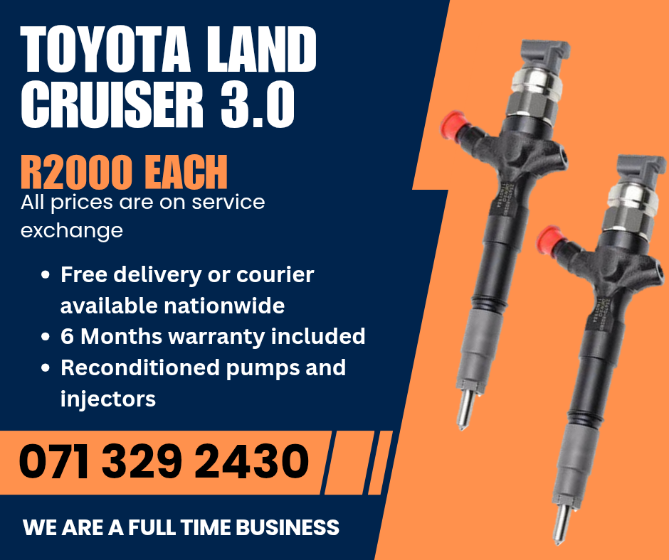 TOYOTA LAND CRUISER 3.0 INJECTORS FOR SALE WITH WARRANTY - Private Seller TOYOTA LAND CRUISER 3.0 INJECTORS FOR SALE WITH WARRANTY - Private Seller