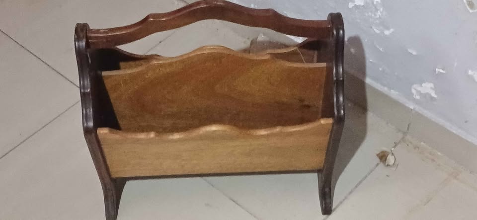 Vintage Solid Wood Magazine Rack