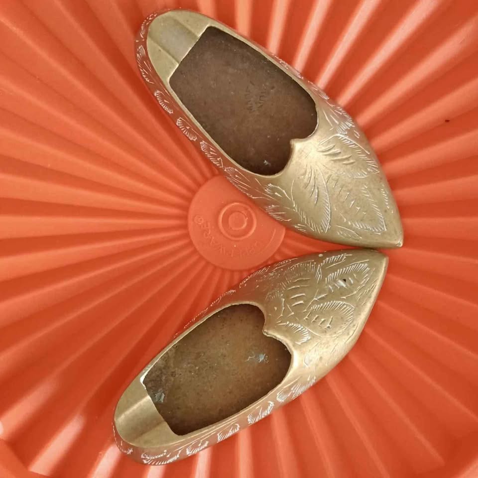 Two Brass Ashtray Shoes