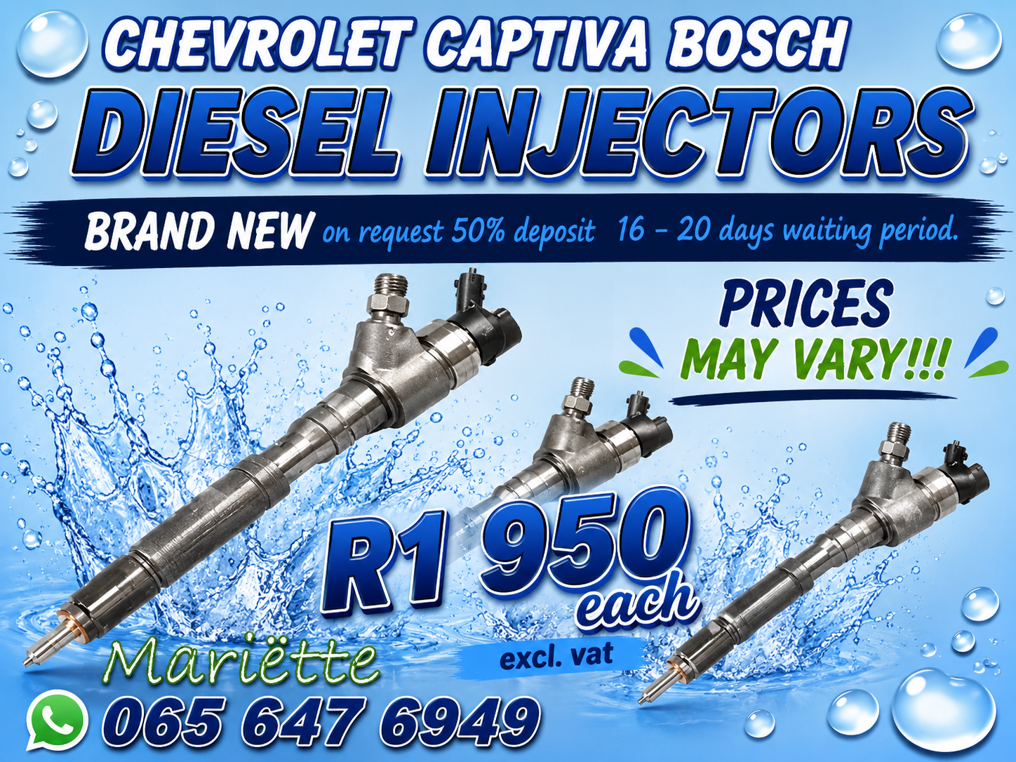 DIESEL INJECTORS CAPTIVA BOSCH - Private Seller DIESEL INJECTORS CAPTIVA BOSCH - Private Seller